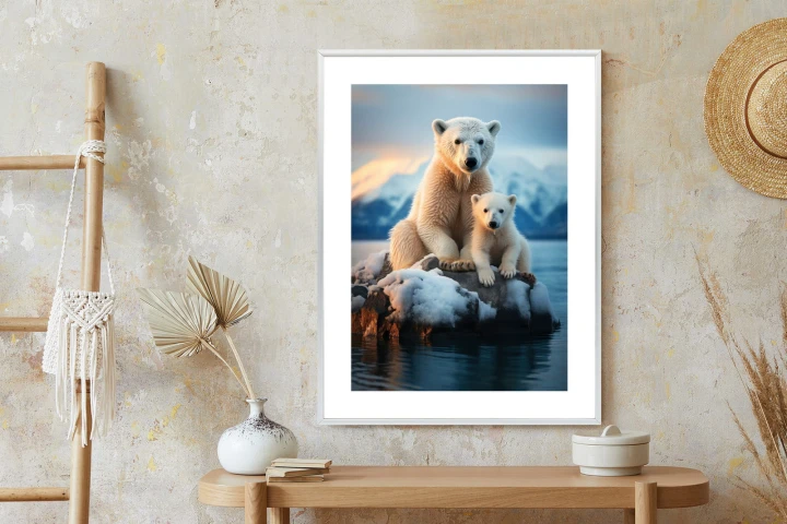 Plakat Misie Polarne Na Lodzie