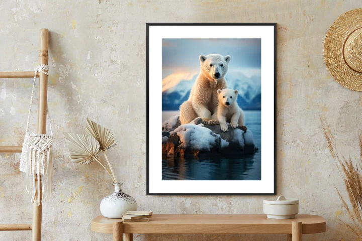 Plakat Misie Polarne Na Lodzie