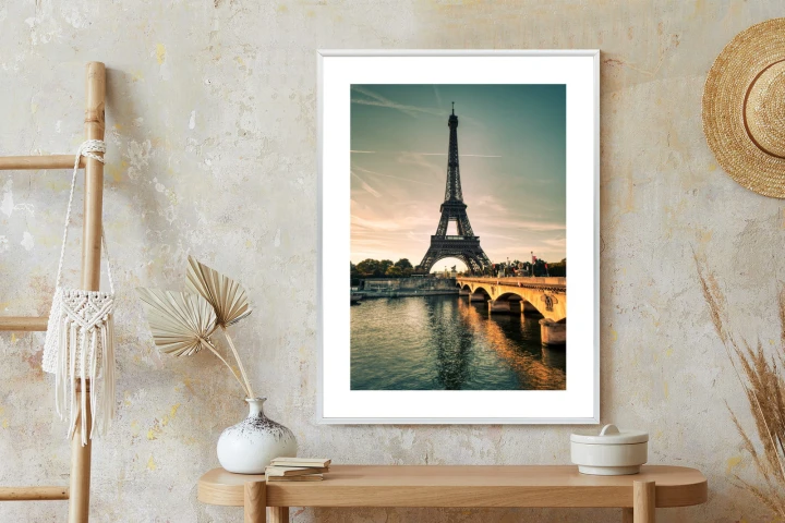 Plakat Sekwana U Stóp Wieży Eiffla