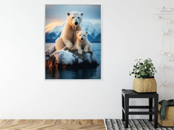 Plakat Misie Polarne Na Lodzie
