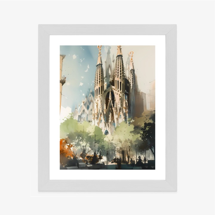 Plakat Abstrakcyjna Ilustracja Kościół Sagrada Familia