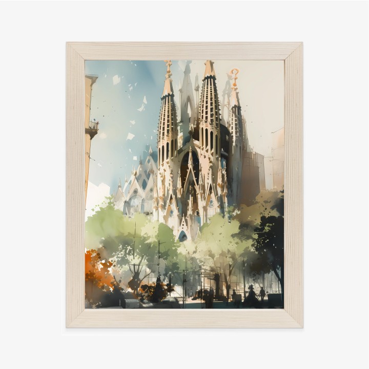 Plakat Abstrakcyjna Ilustracja Kościół Sagrada Familia