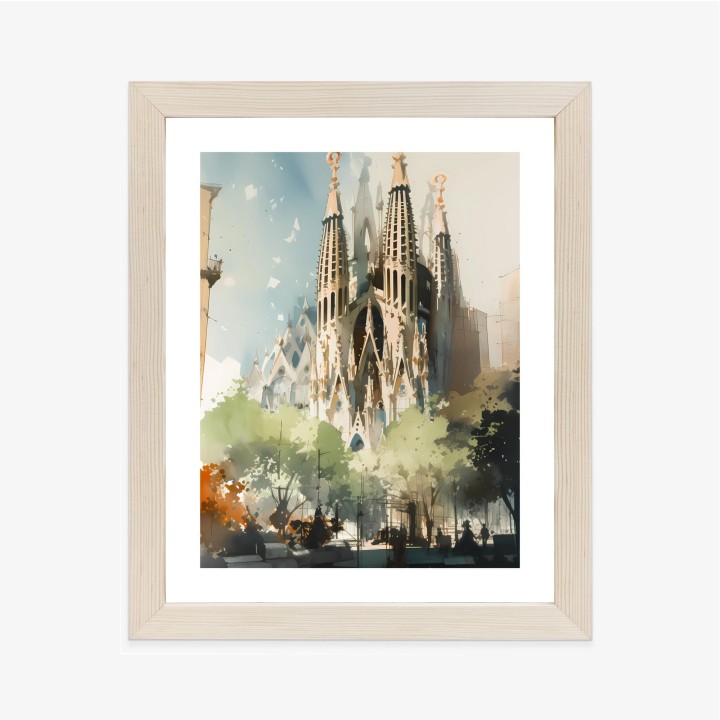 Plakat Abstrakcyjna Ilustracja Kościół Sagrada Familia