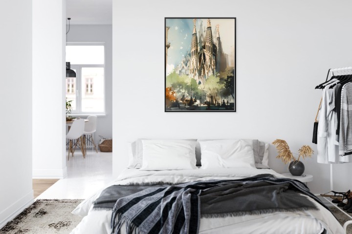 Plakat Abstrakcyjna Ilustracja Kościół Sagrada Familia