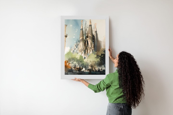 Plakat Abstrakcyjna Ilustracja Kościół Sagrada Familia