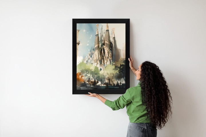 Plakat Abstrakcyjna Ilustracja Kościół Sagrada Familia