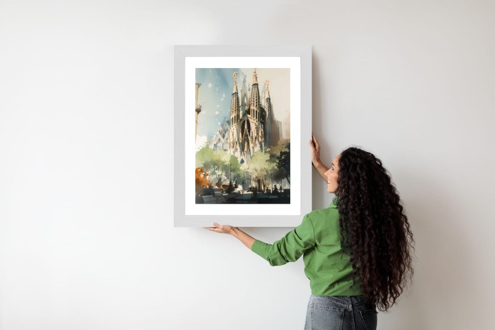 Plakat Abstrakcyjna Ilustracja Kościół Sagrada Familia
