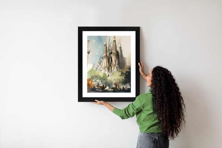 Plakat Abstrakcyjna Ilustracja Kościół Sagrada Familia