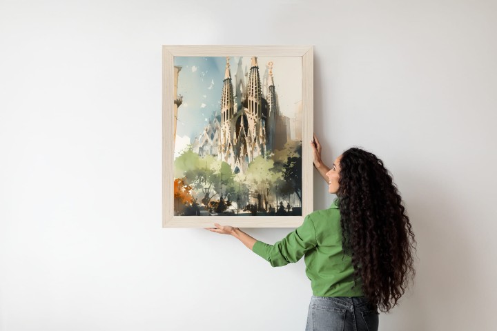 Plakat Abstrakcyjna Ilustracja Kościół Sagrada Familia