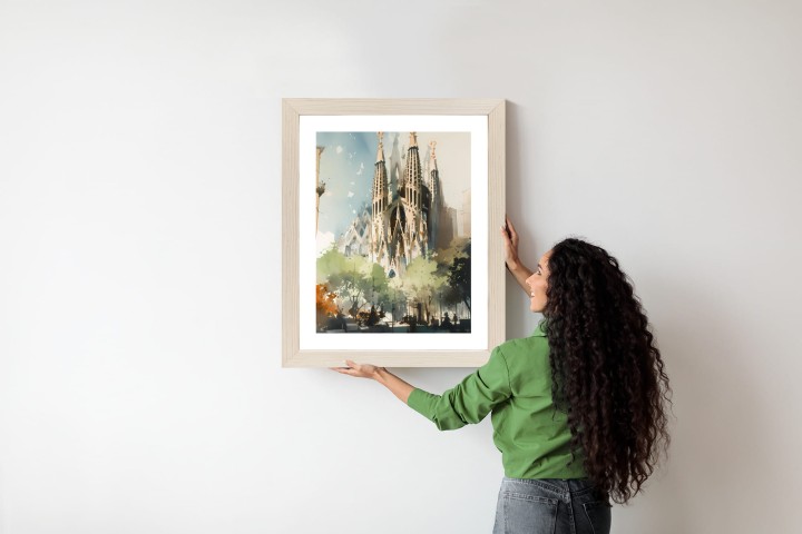 Plakat Abstrakcyjna Ilustracja Kościół Sagrada Familia