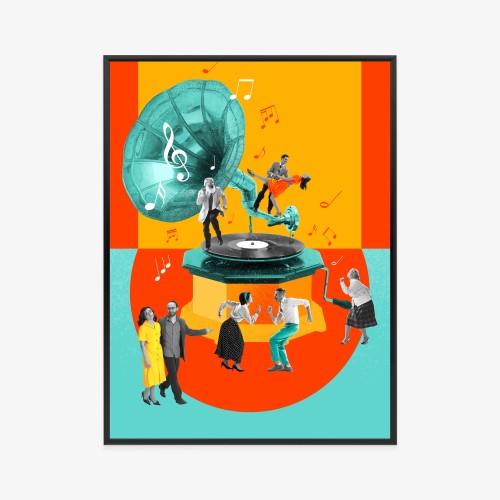 Plakat Wielokolorowy Kolaż Pop-Art