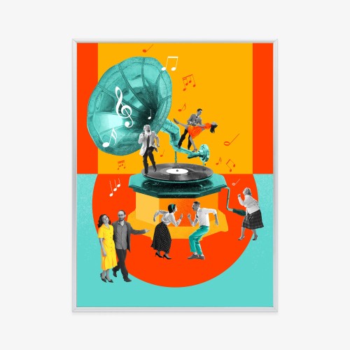 Plakat Wielokolorowy Kolaż Pop-Art