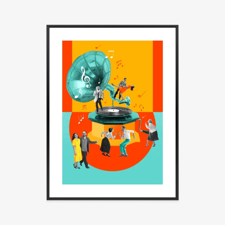Plakat Wielokolorowy Kolaż Pop-Art
