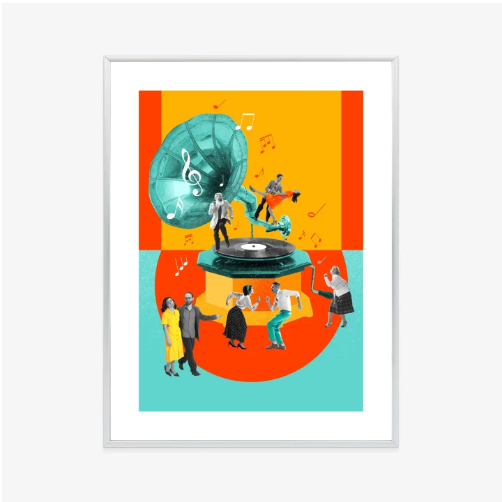 Plakat Wielokolorowy Kolaż Pop-Art