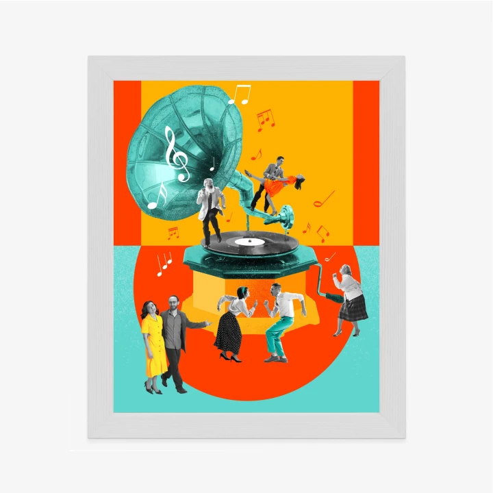 Plakat Wielokolorowy Kolaż Pop-Art