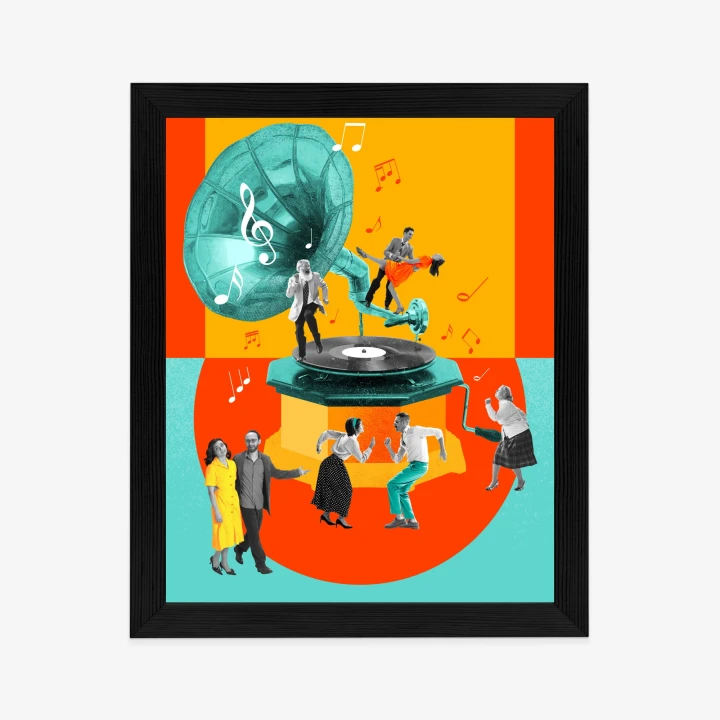 Plakat Wielokolorowy Kolaż Pop-Art