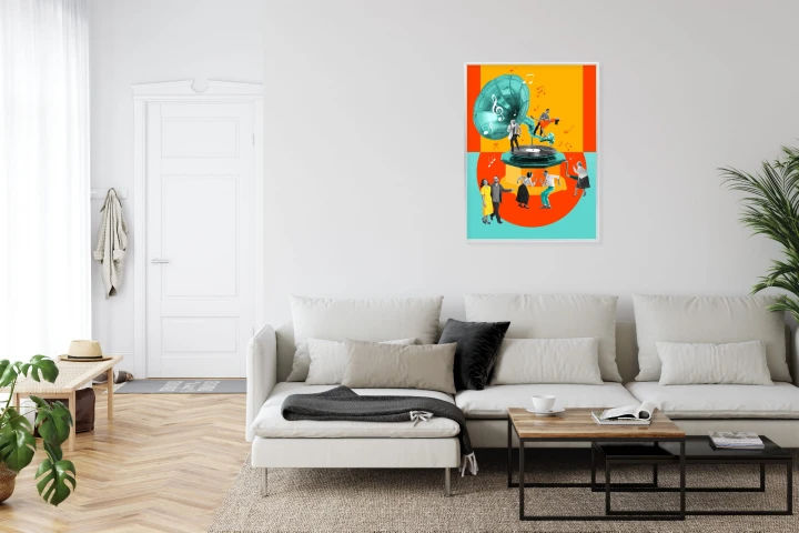 Plakat Wielokolorowy Kolaż Pop-Art