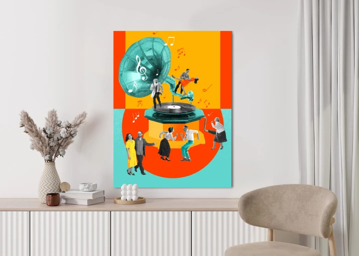 Plakat Wielokolorowy Kolaż Pop-Art