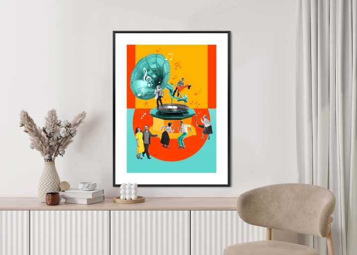 Plakat Wielokolorowy Kolaż Pop-Art