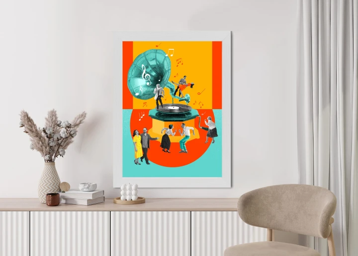 Plakat Wielokolorowy Kolaż Pop-Art
