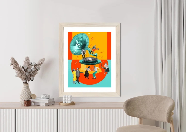 Plakat Wielokolorowy Kolaż Pop-Art