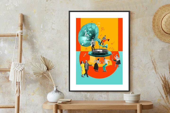 Plakat Wielokolorowy Kolaż Pop-Art