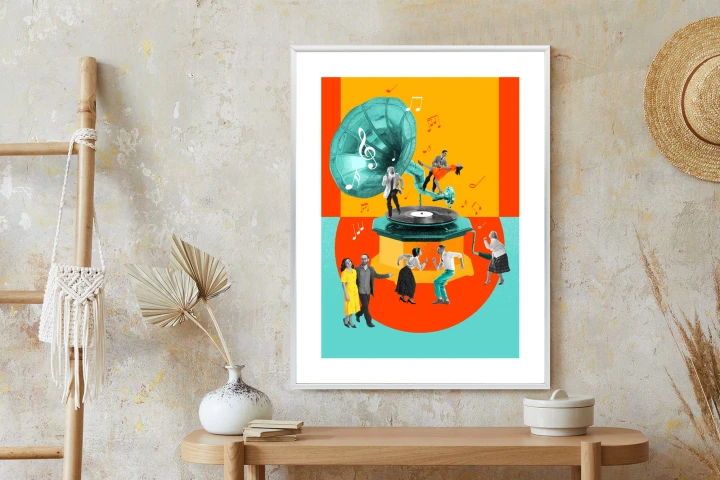 Plakat Wielokolorowy Kolaż Pop-Art