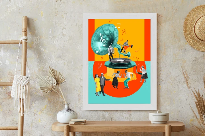 Plakat Wielokolorowy Kolaż Pop-Art