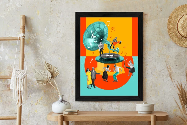 Plakat Wielokolorowy Kolaż Pop-Art