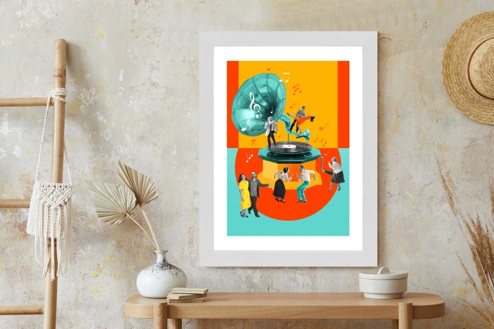 Plakat Wielokolorowy Kolaż Pop-Art
