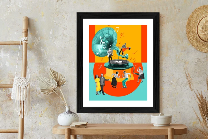 Plakat Wielokolorowy Kolaż Pop-Art