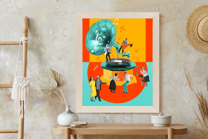 Plakat Wielokolorowy Kolaż Pop-Art
