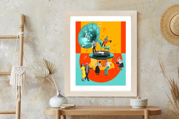Plakat Wielokolorowy Kolaż Pop-Art