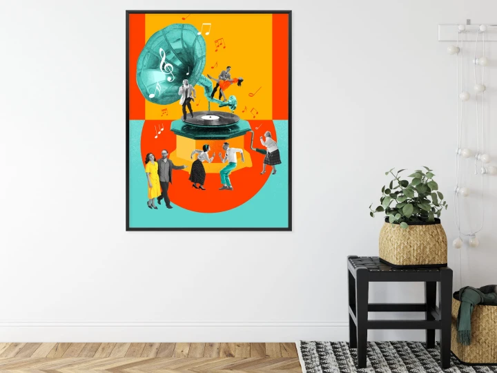 Plakat Wielokolorowy Kolaż Pop-Art