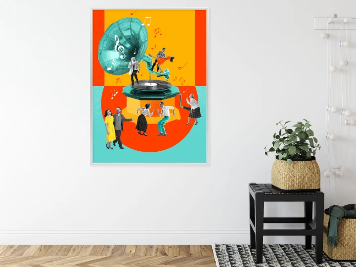 Plakat Wielokolorowy Kolaż Pop-Art