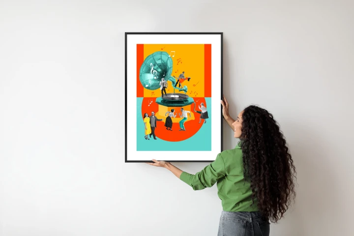 Plakat Wielokolorowy Kolaż Pop-Art