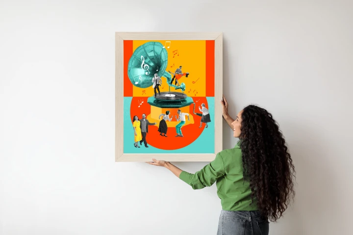 Plakat Wielokolorowy Kolaż Pop-Art