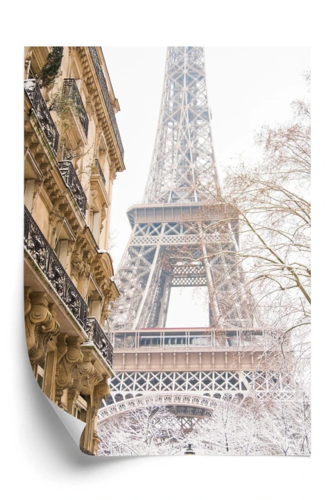 Plakat Wieża Eiffla W Paryżu Zimą