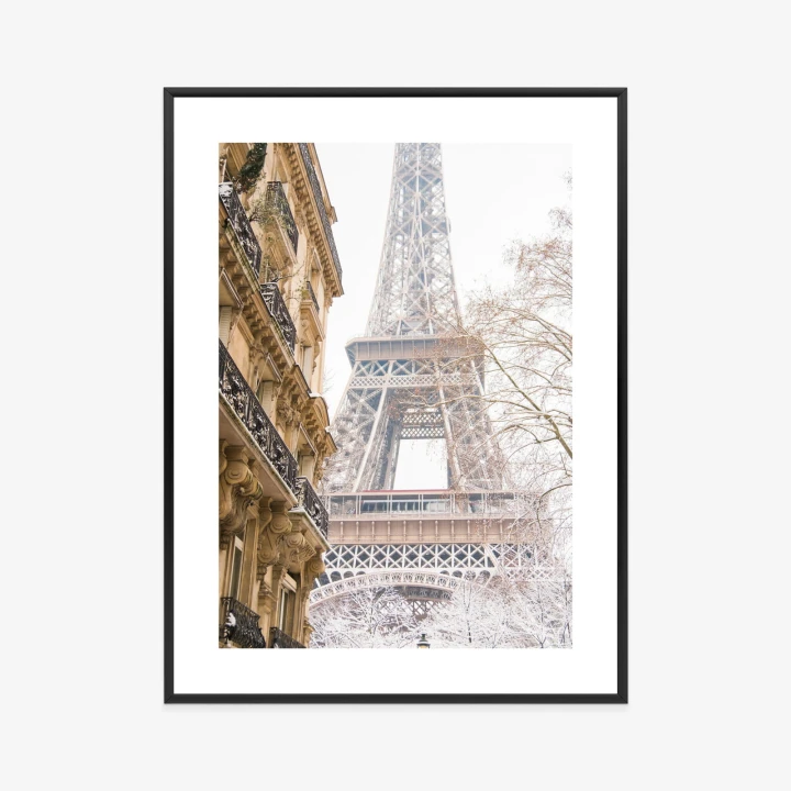 Plakat Wieża Eiffla W Paryżu Zimą