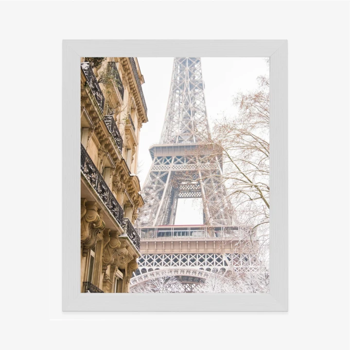 Plakat Wieża Eiffla W Paryżu Zimą