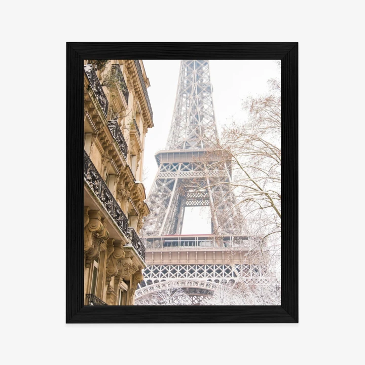 Plakat Wieża Eiffla W Paryżu Zimą