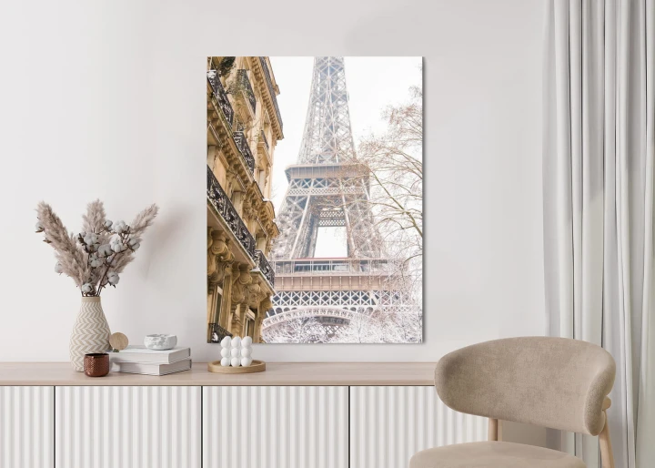 Plakat Wieża Eiffla W Paryżu Zimą