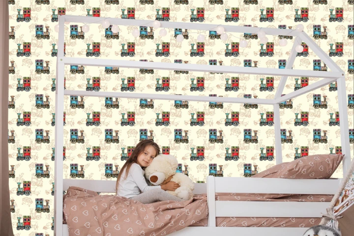 Tapeta Zabawkowe Parowozy Vintage