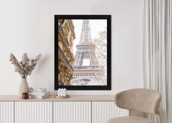 Plakat Wieża Eiffla W Paryżu Zimą