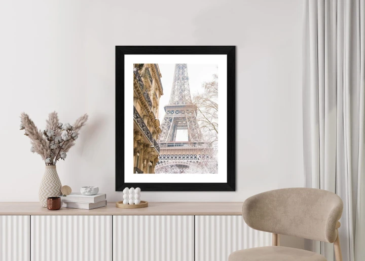 Plakat Wieża Eiffla W Paryżu Zimą