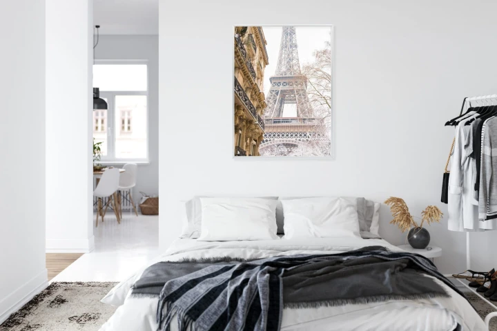 Plakat Wieża Eiffla W Paryżu Zimą