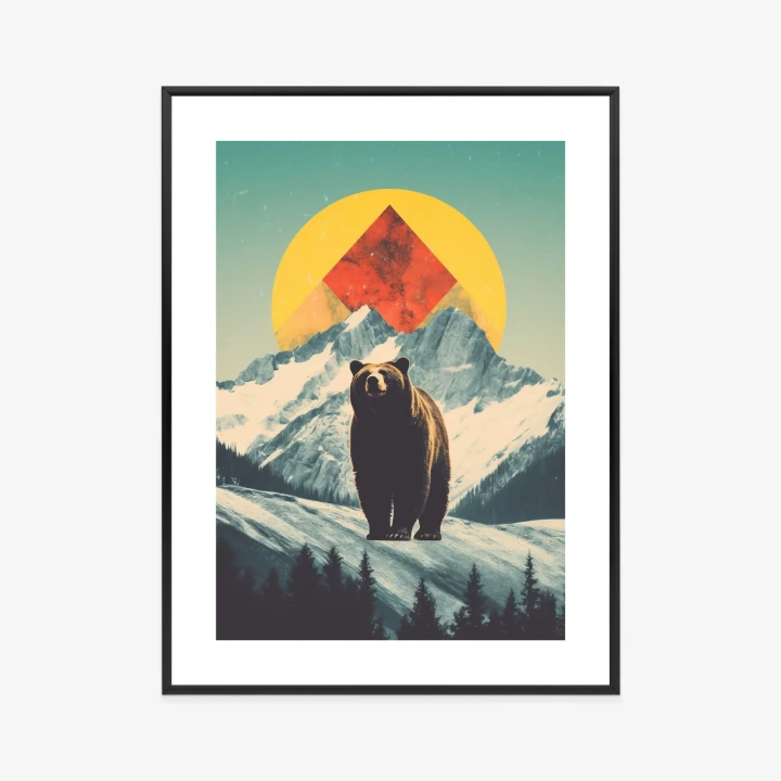 Plakat Niedźwiedź W Górach Zimą