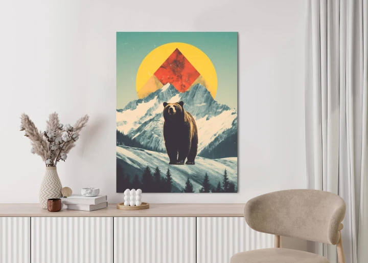 Plakat Niedźwiedź W Górach Zimą