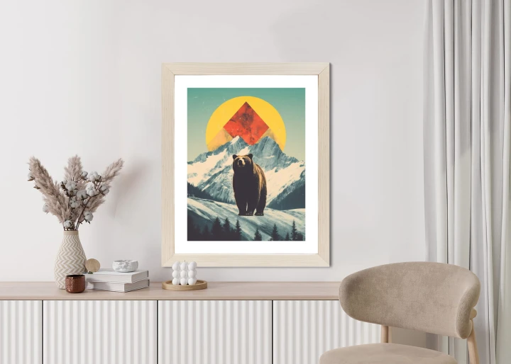 Plakat Niedźwiedź W Górach Zimą