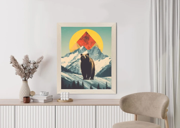 Plakat Niedźwiedź W Górach Zimą